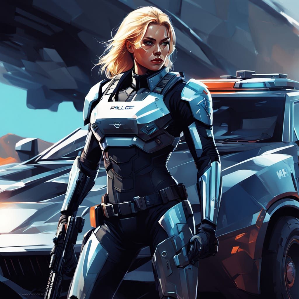 Futuristic Police Patrol Car Concept Art