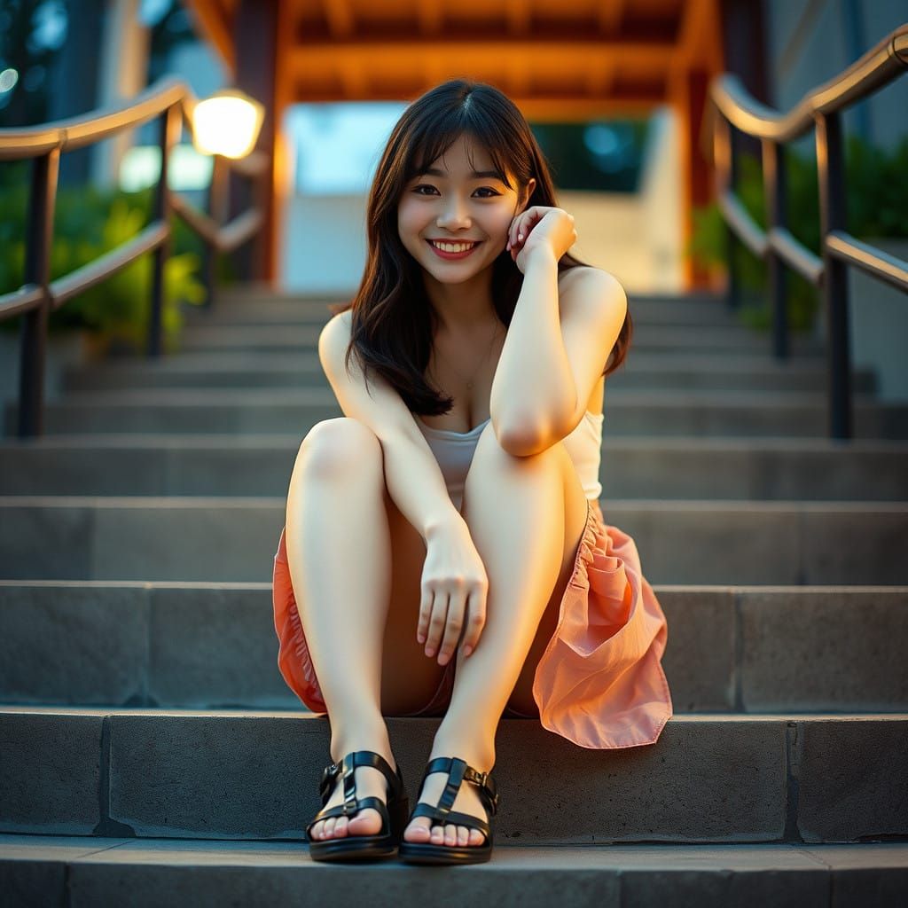 Japanese Actress in Refined 35mm Cinema Style