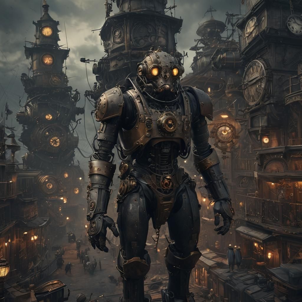 Detailed Steampunk Clockwork Creature