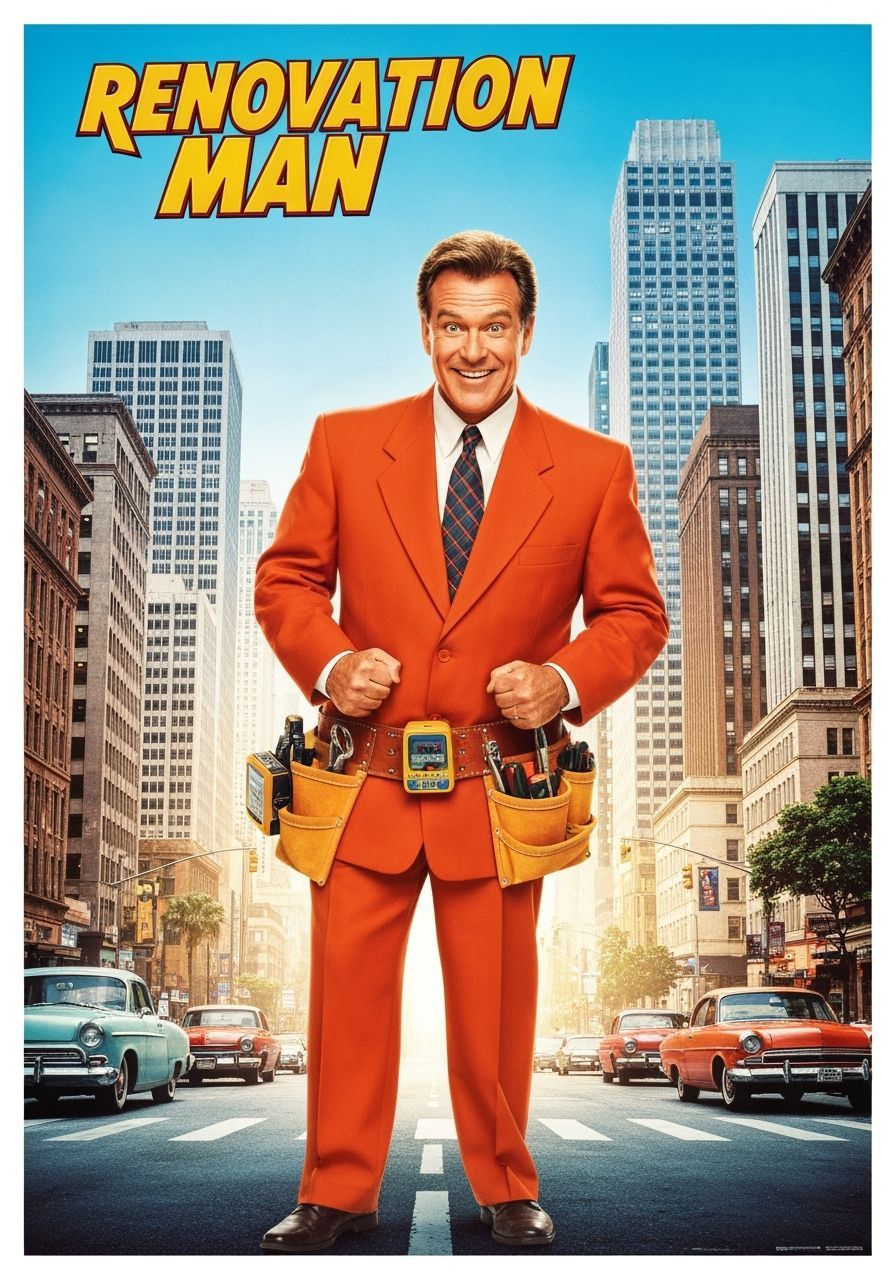 Renovation Man: 1990s Action Comedy Poster