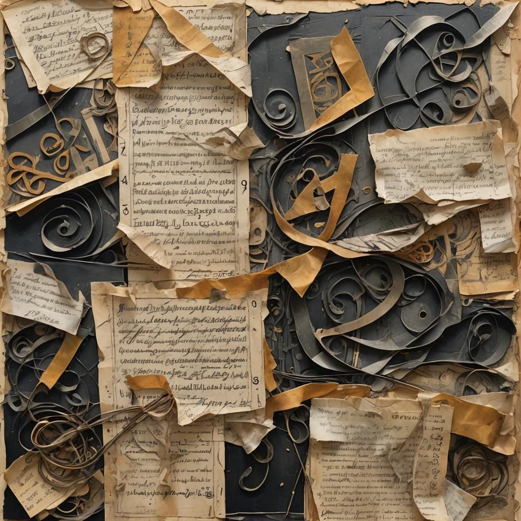 Vintage Mixed Media Collage with Aged Papers