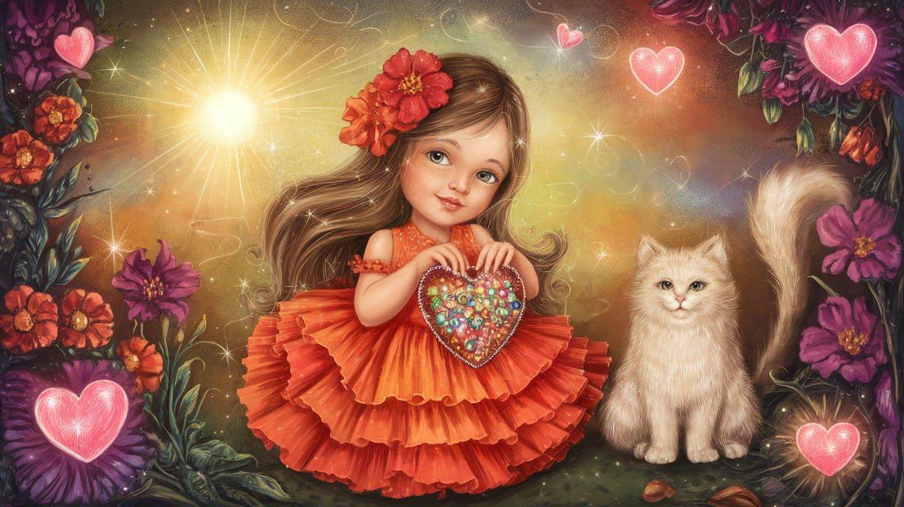 Enchanted Girl in Whimsical Wonderland