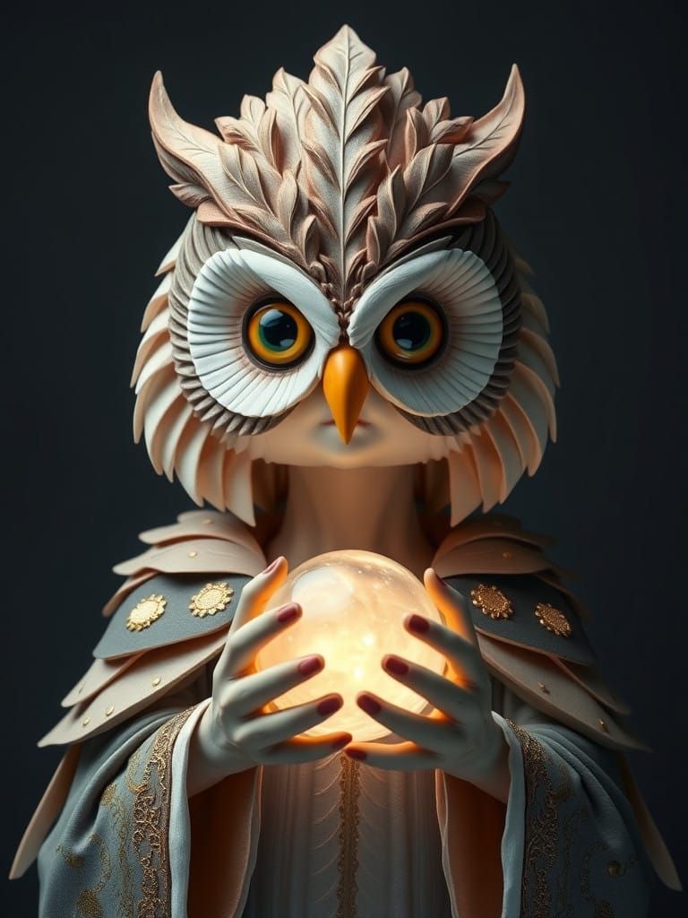 Enigmatic Fortune-Teller in Claymation Style