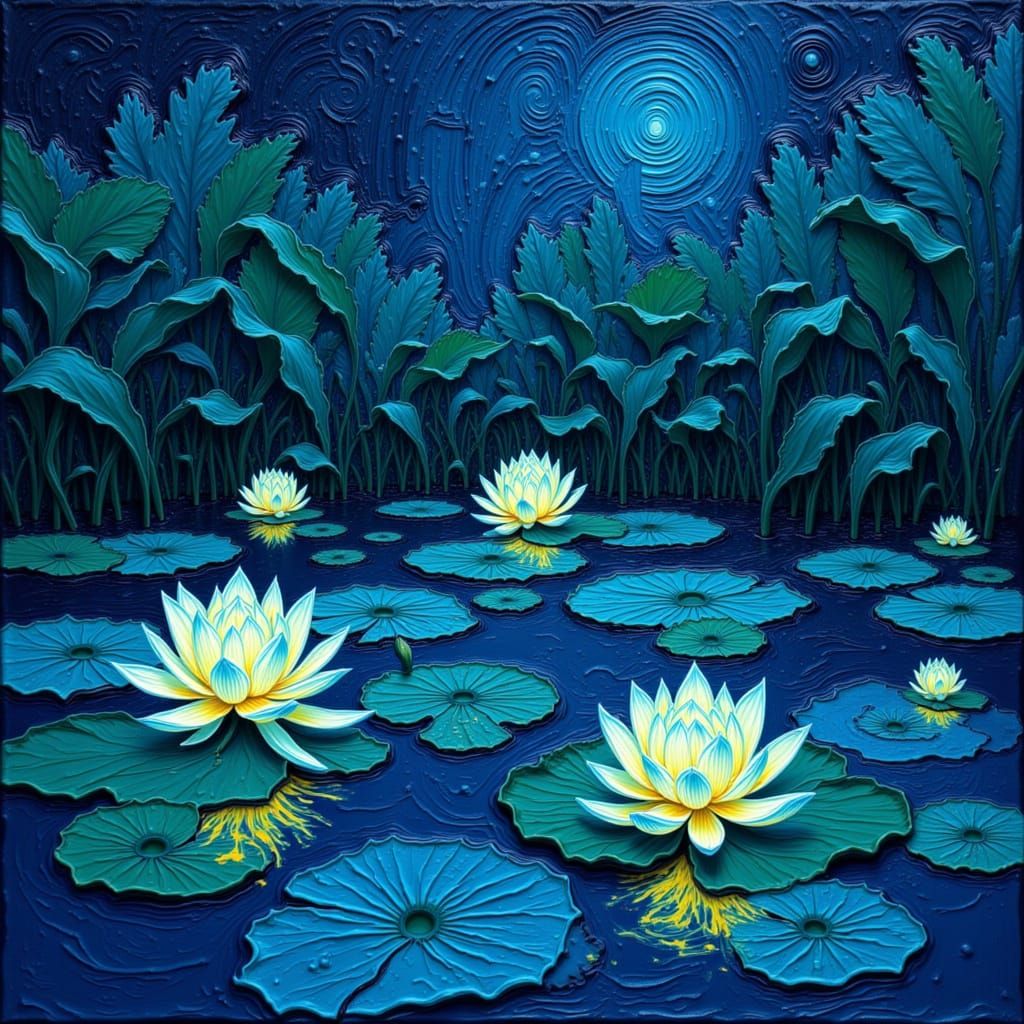 bioluminescent lotus flowers