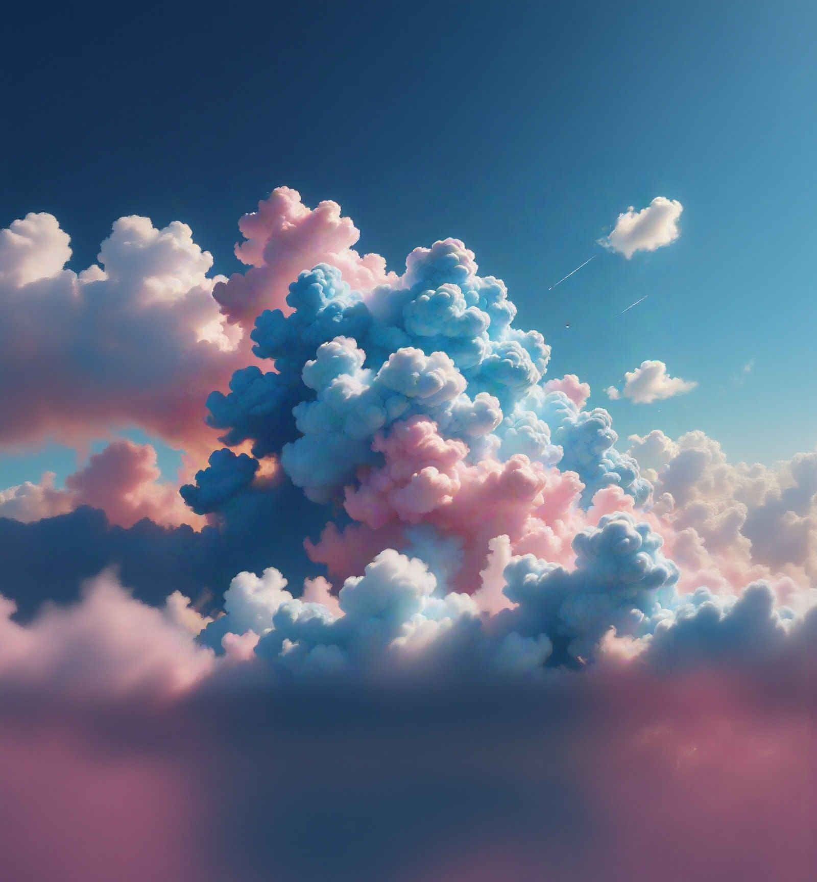 Hyperrealistic Sky with Cotton Candy Clouds