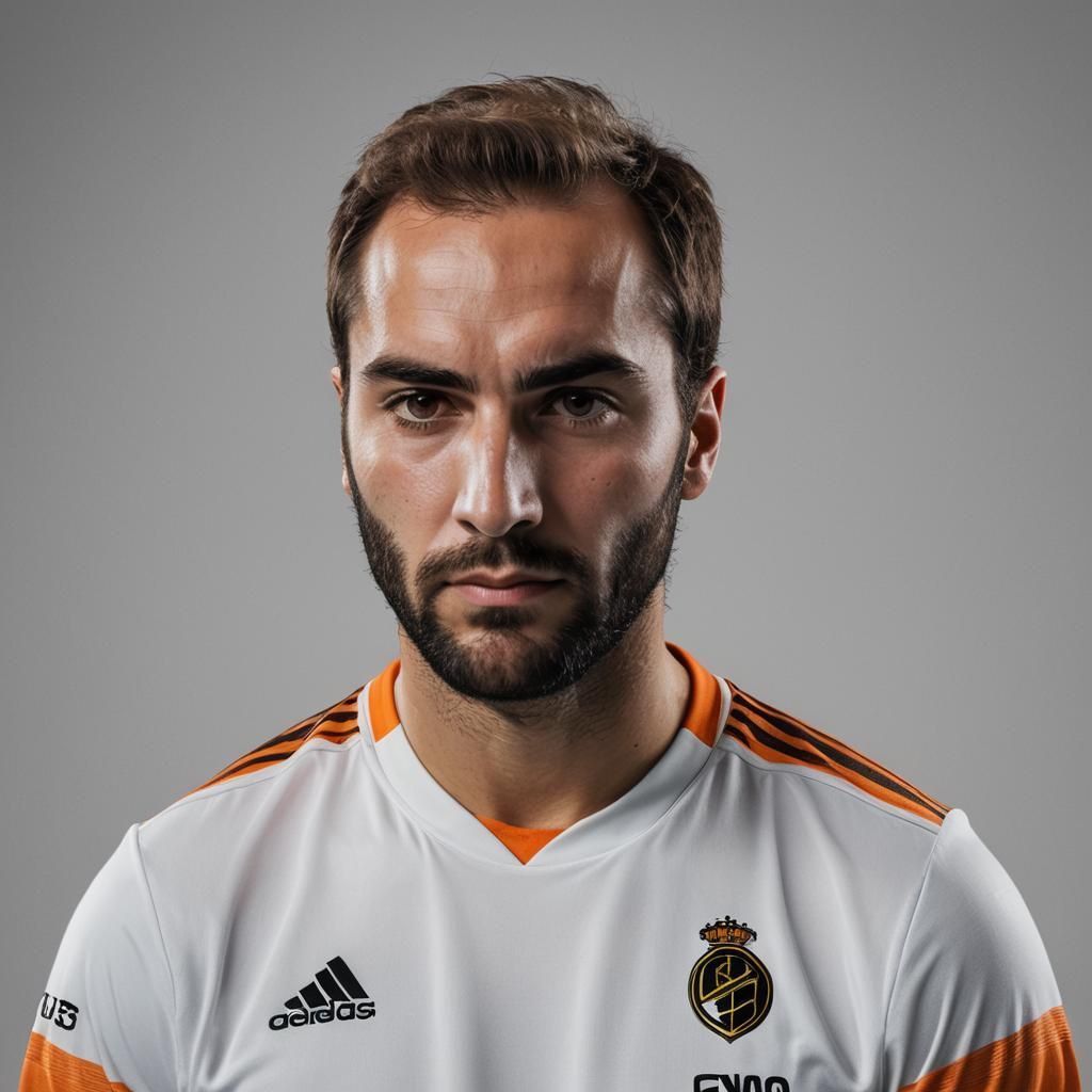 Detailed Portrait of Soccer Player in Studio Lighting