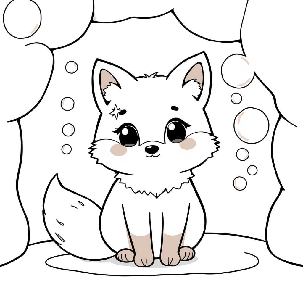 Cute Kawaii Fox Lives in a Magical Bubble Den