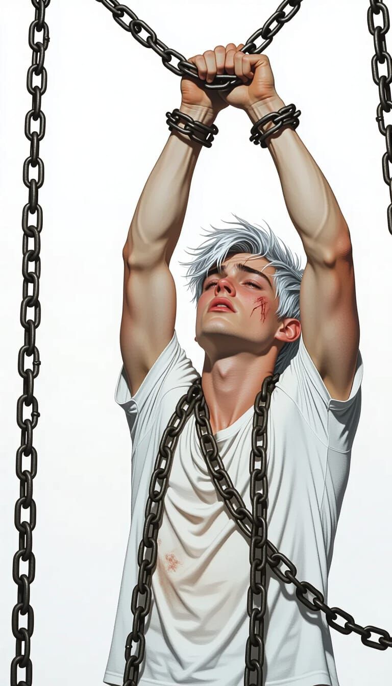 Bound Hands: Cinematic Character Portrait in Dark Style