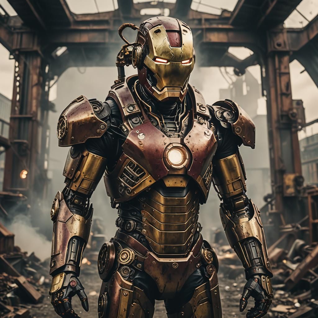 Steampunk Iron Man Cinematic Film Still