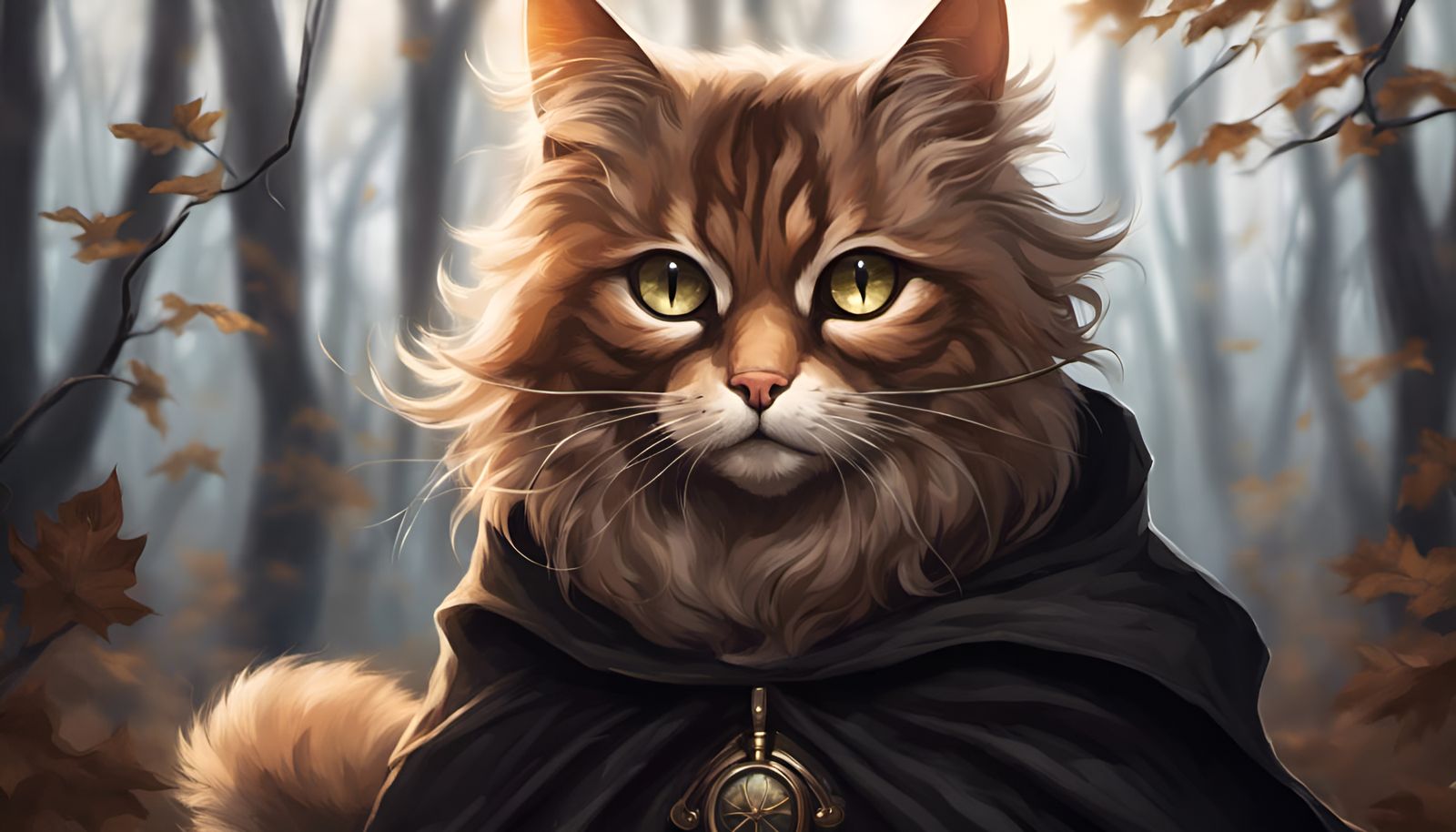 One-Eyed Cat Warrior in Forest