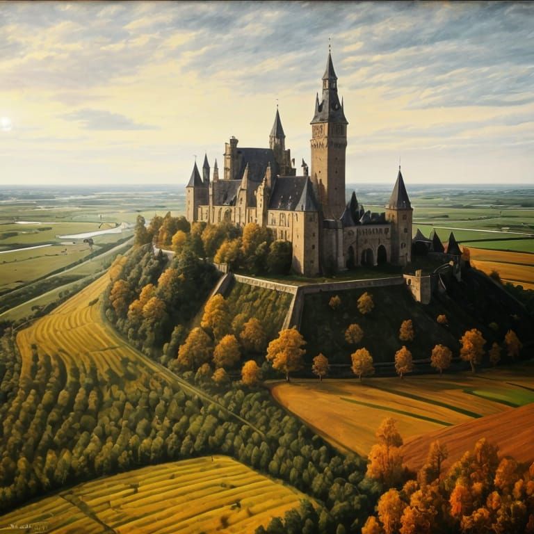 Medieval Flemish Castle Landscape