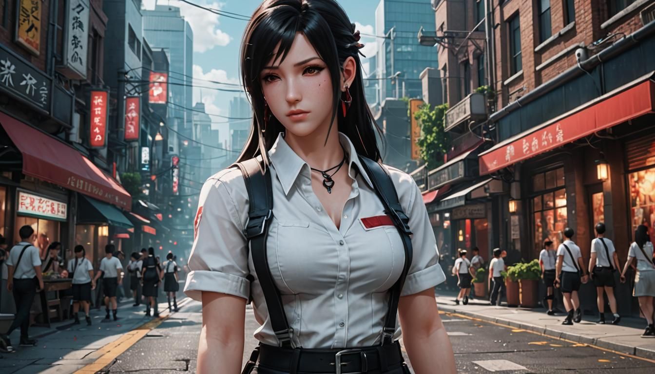 Tifa Lockhart in Hyper-Realistic 3D Anime Art