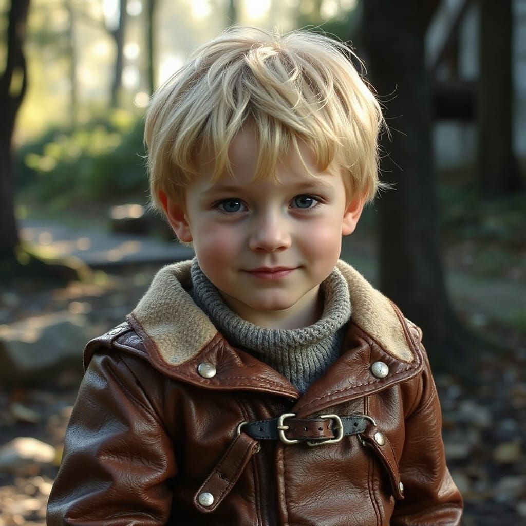 Cheerful Blond Boy in Skyrim Style with God Rays