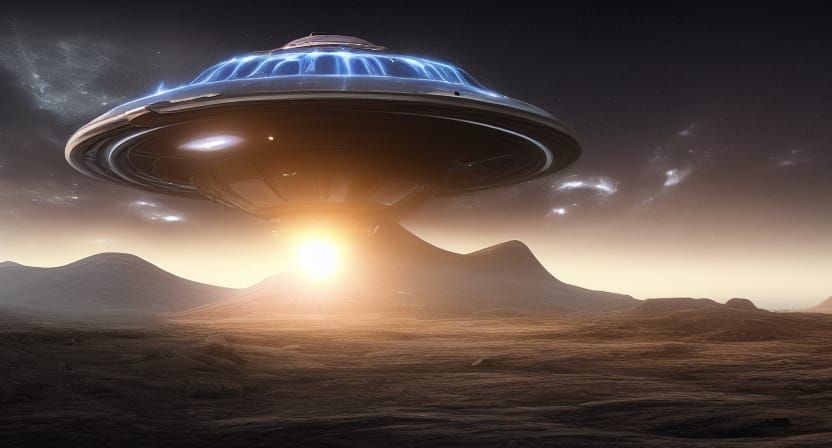 UFO Craft in Space: 8K Resolution Concept Art