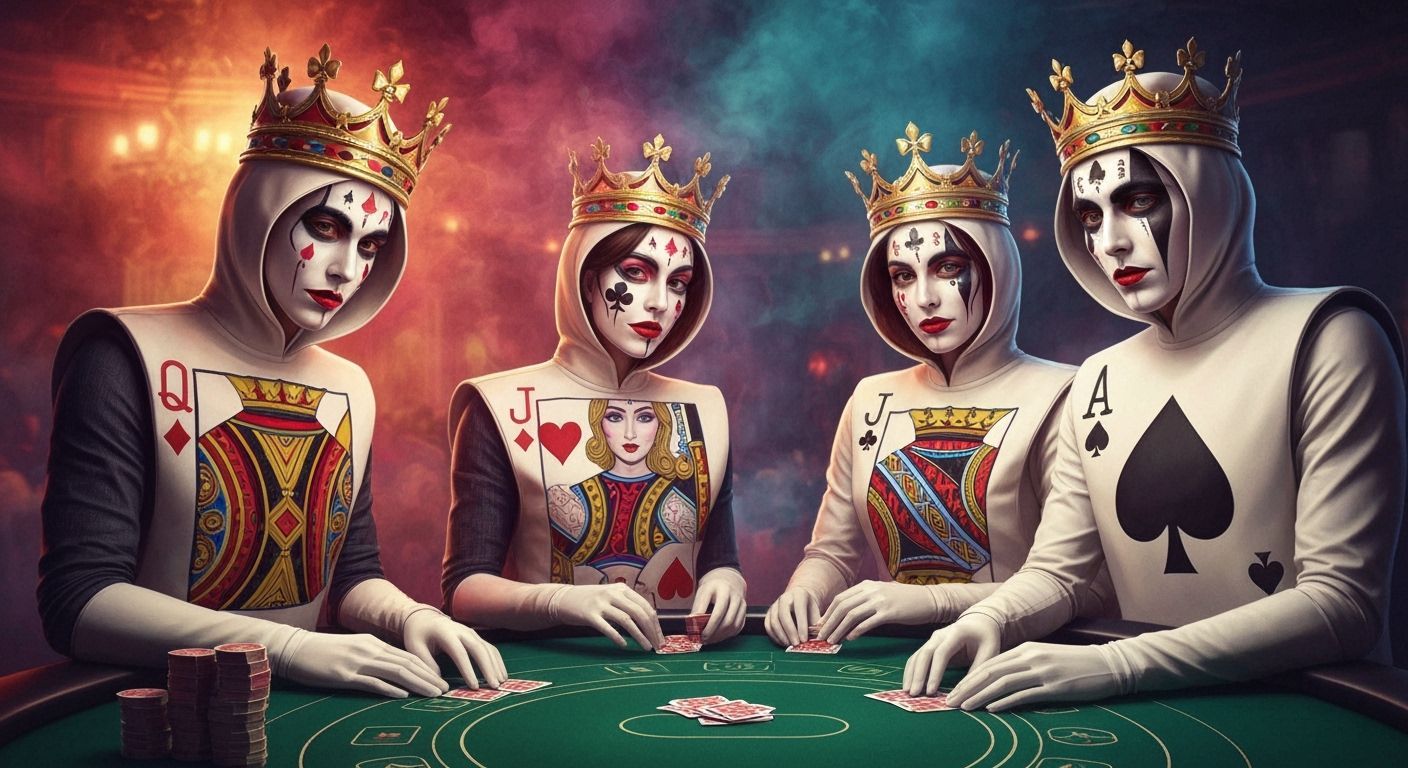 Playing Card Characters in Smoky Gambling Hall