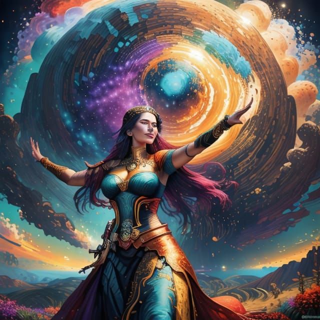 Cosmic Romance: A Woman's Eternal Dance