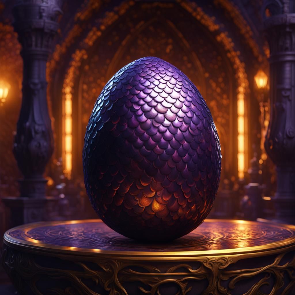 Scaled Dragon Egg: Dark Fantasy Concept Art