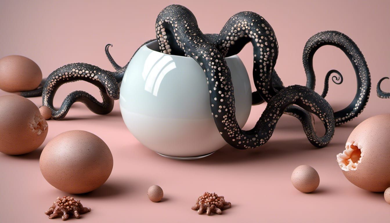 Cthulhu Hatchling Emerges: Detailed Digital Art