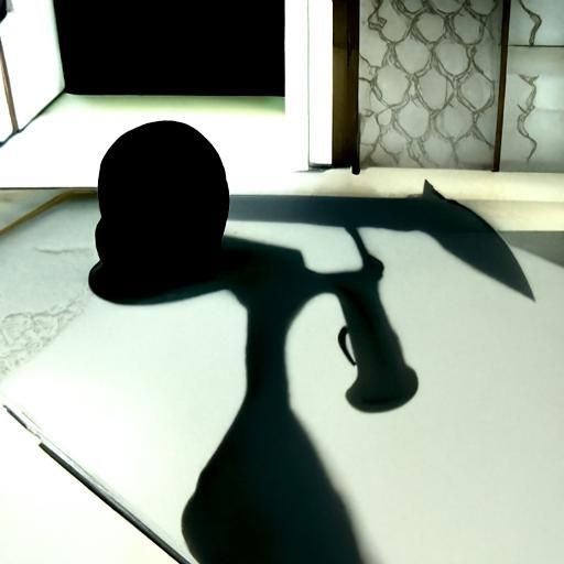Menacing Figure with 3D Shading and Shadow Depth
