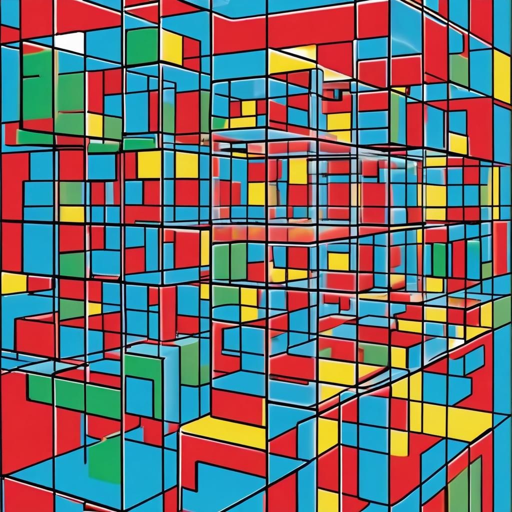 3D Cube Image Optimized for Viewing with 3D Glasses