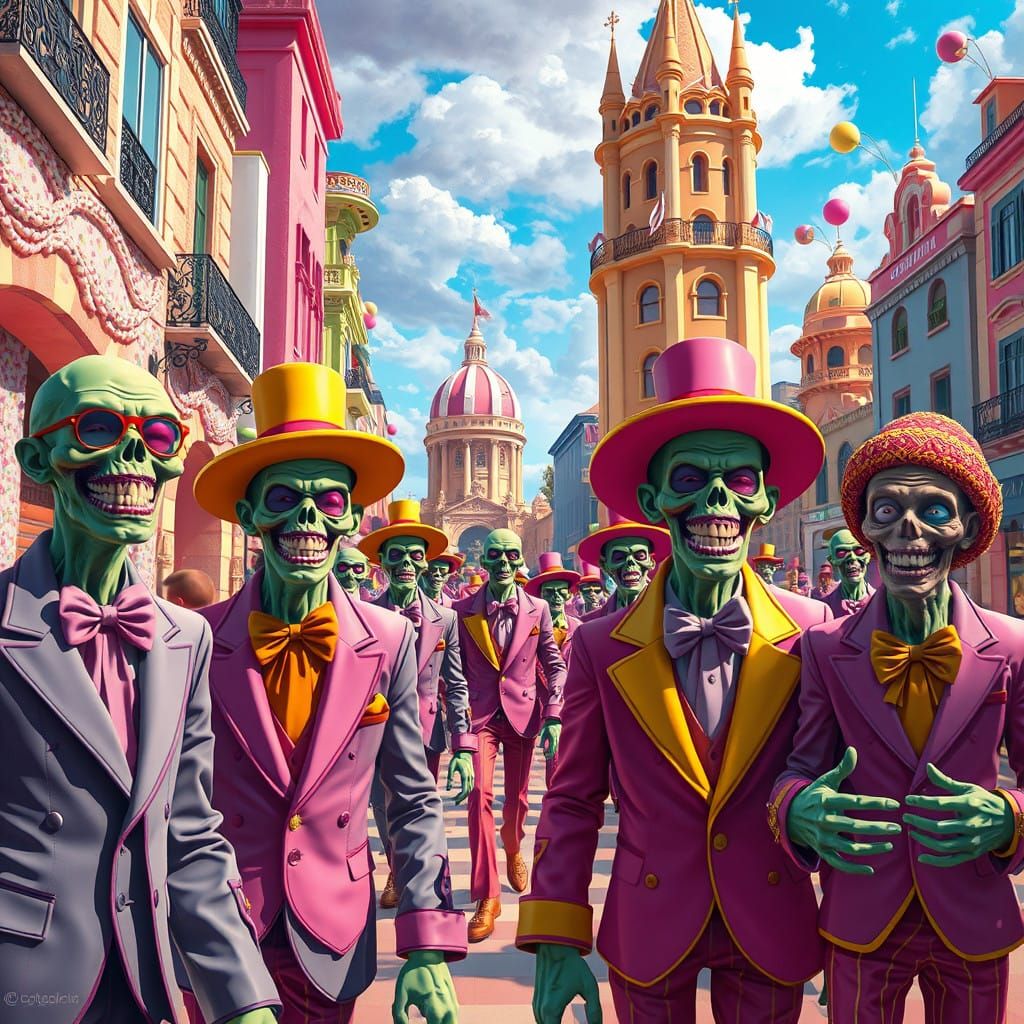 Wealthy Zombies Parade Through Candy-Coated Cataluña