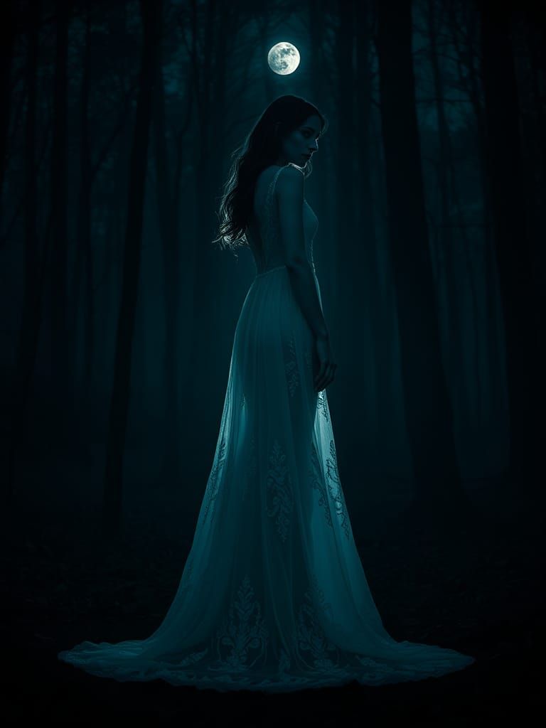 Ethereal Bride in Gothic Forest