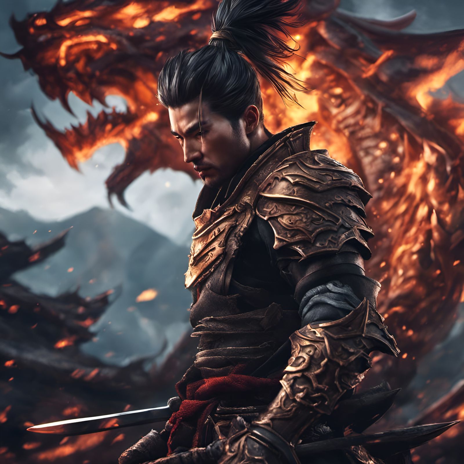 Dragon Armor Warrior in Scorching Fire