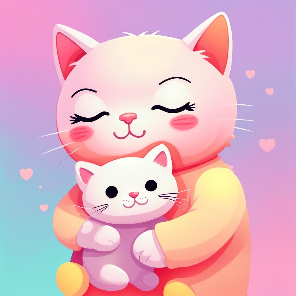 Blobcat hugging