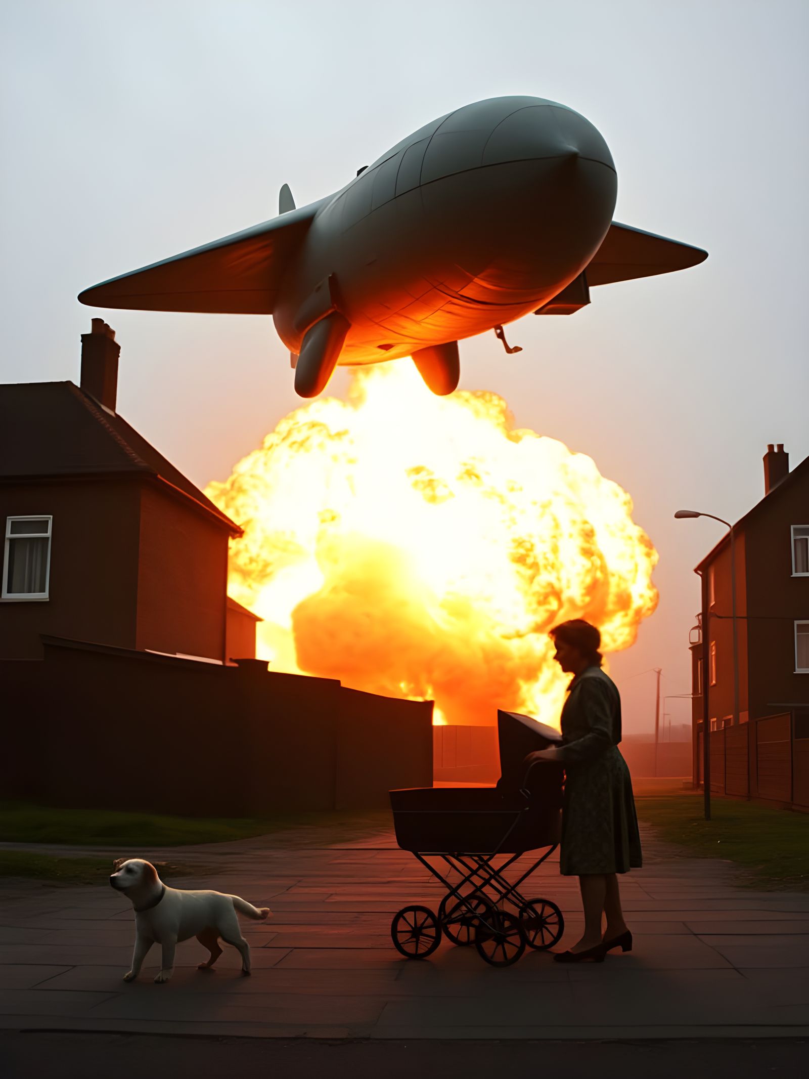 London Blitz: V-1 Bomb Explosion Photograph