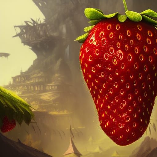 Strawberry Grenade Fantasy Concept Art