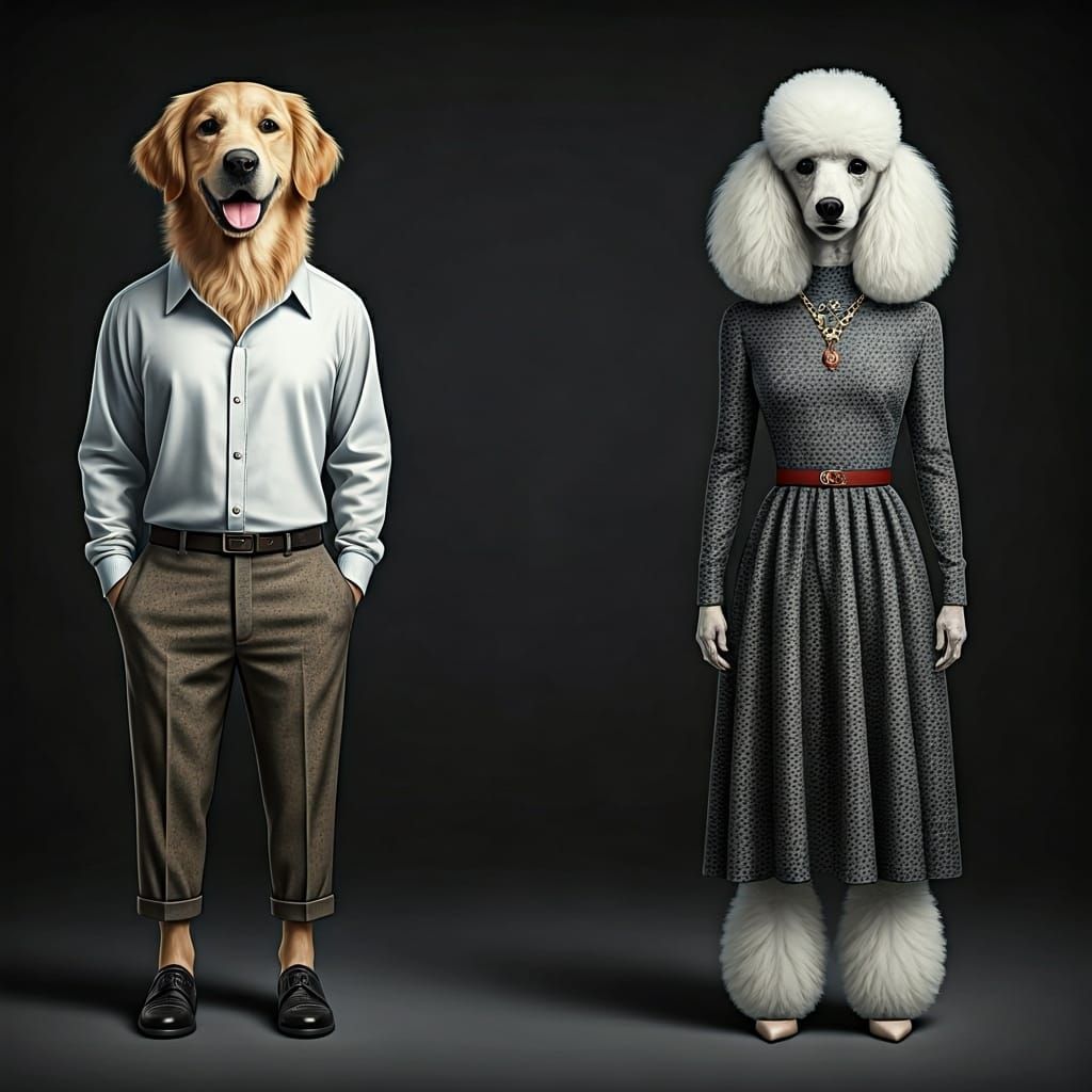 Golden Retriever and Poodle Fashionistas