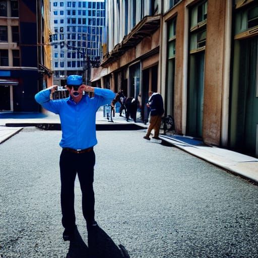 Man in Sunglasses Captured in Urban Street Photography Style