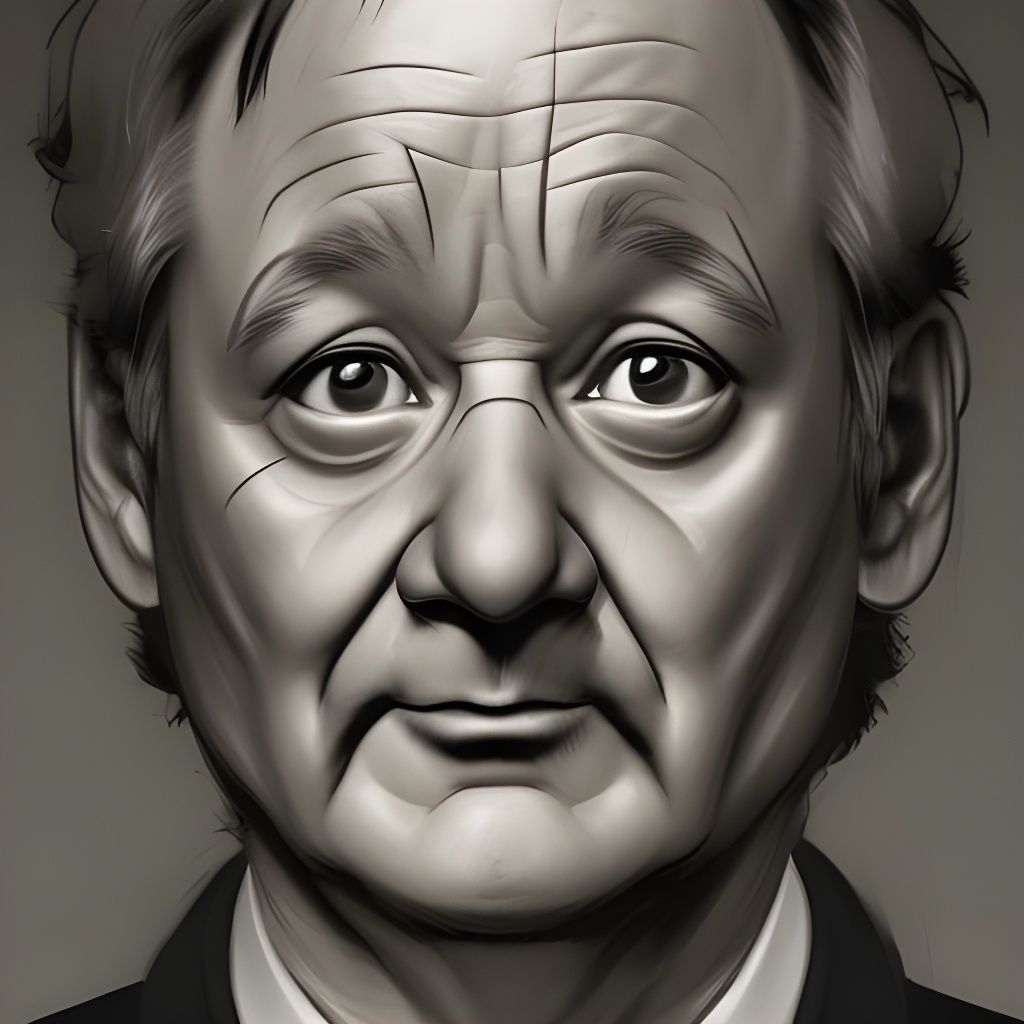 Bill Murray as Garfield: Hyperdetailed Digital Portrait