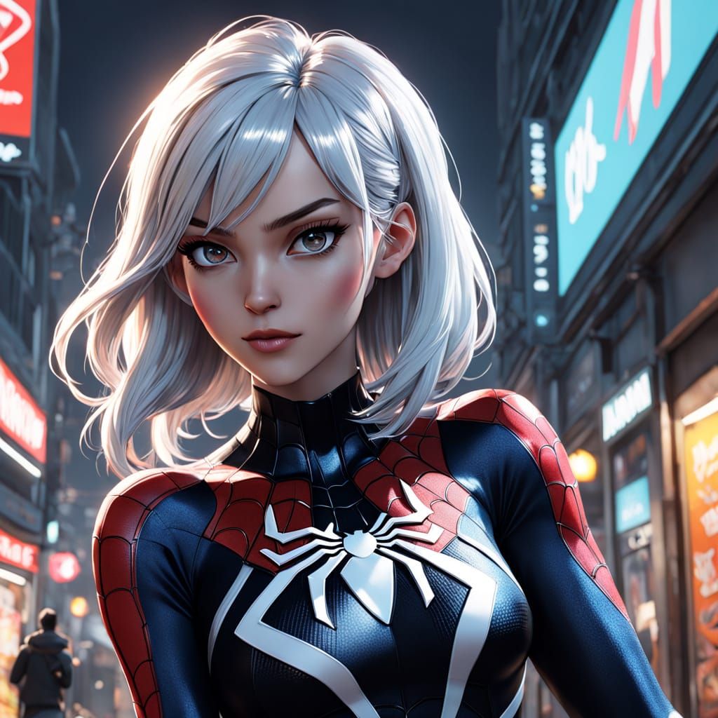 Vibrant Anime Goddess Spider Gwen