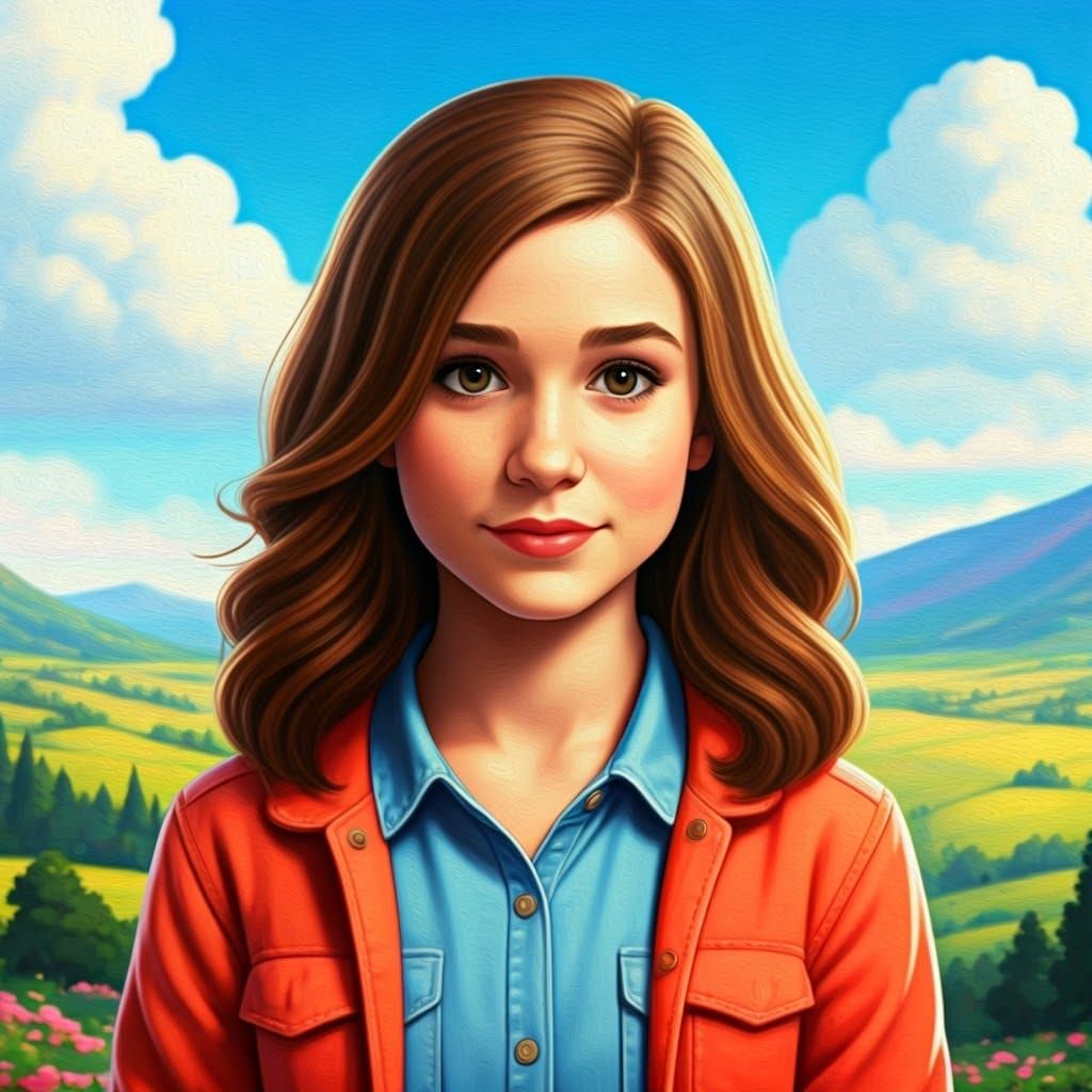 Teenage Girl in Whimsical Disney-Inspired Digital Art