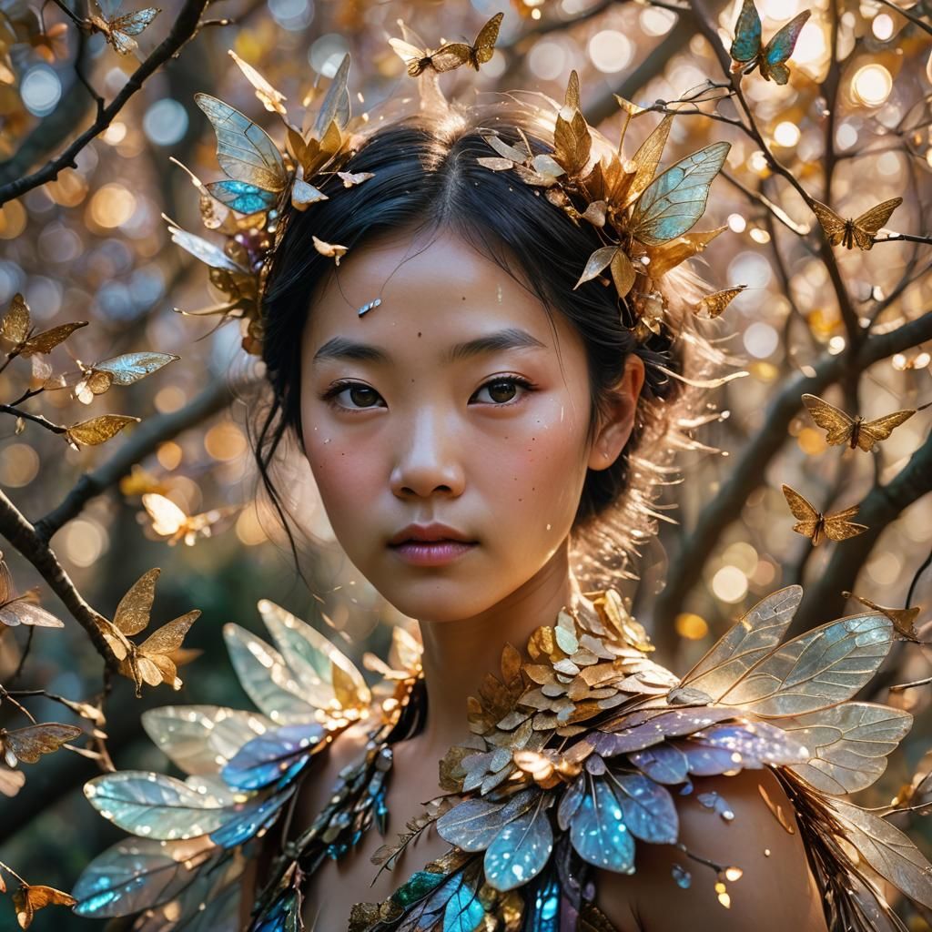 Asian Fairies in Magical Forest: Macro Photography