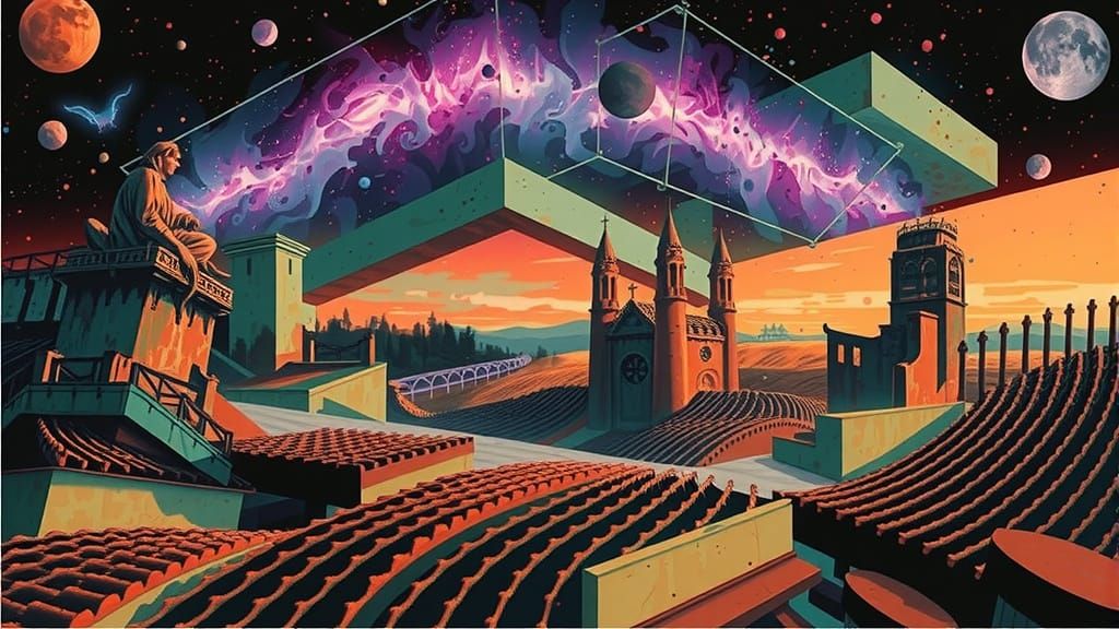 Ethereal Sound Wave Sculpture in a Haunting, Dark Atmosphere