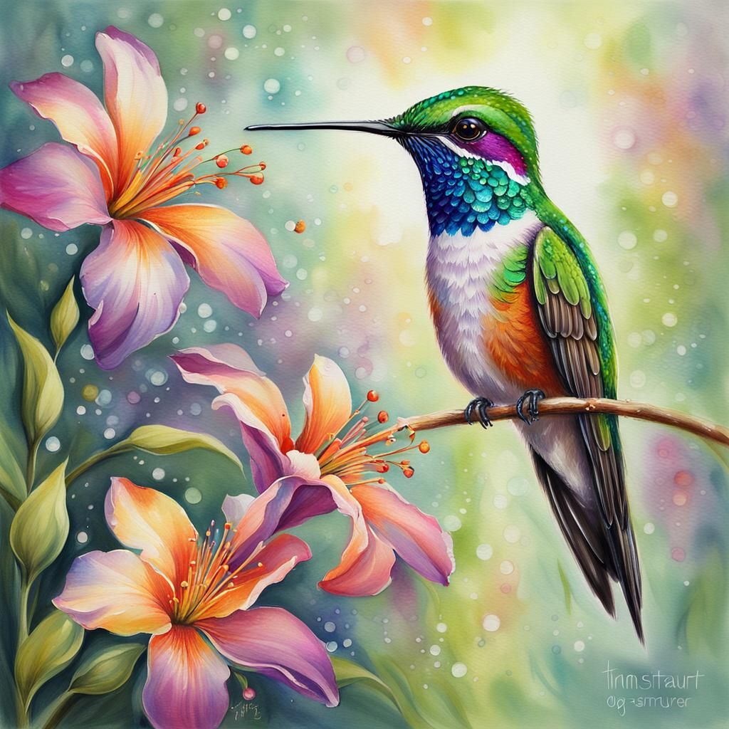 Springtime Hummingbird with Prismatic Eyes
