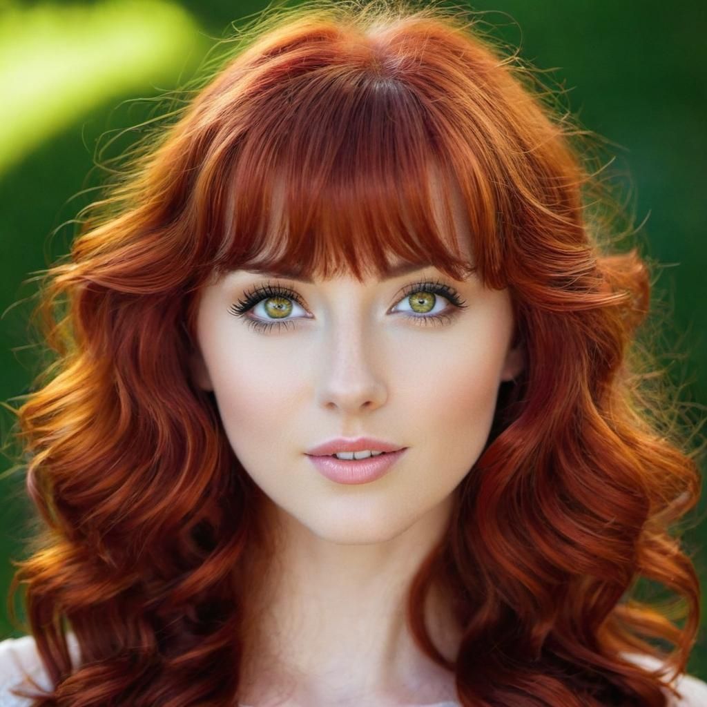 Portrait of a Beautiful Woman with Red Hair