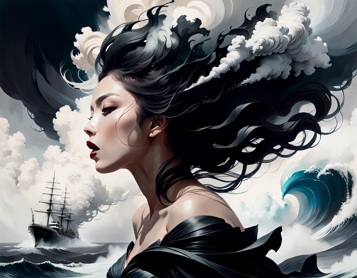 Goddess of the Hurricane: Epic Surreal Seascape
