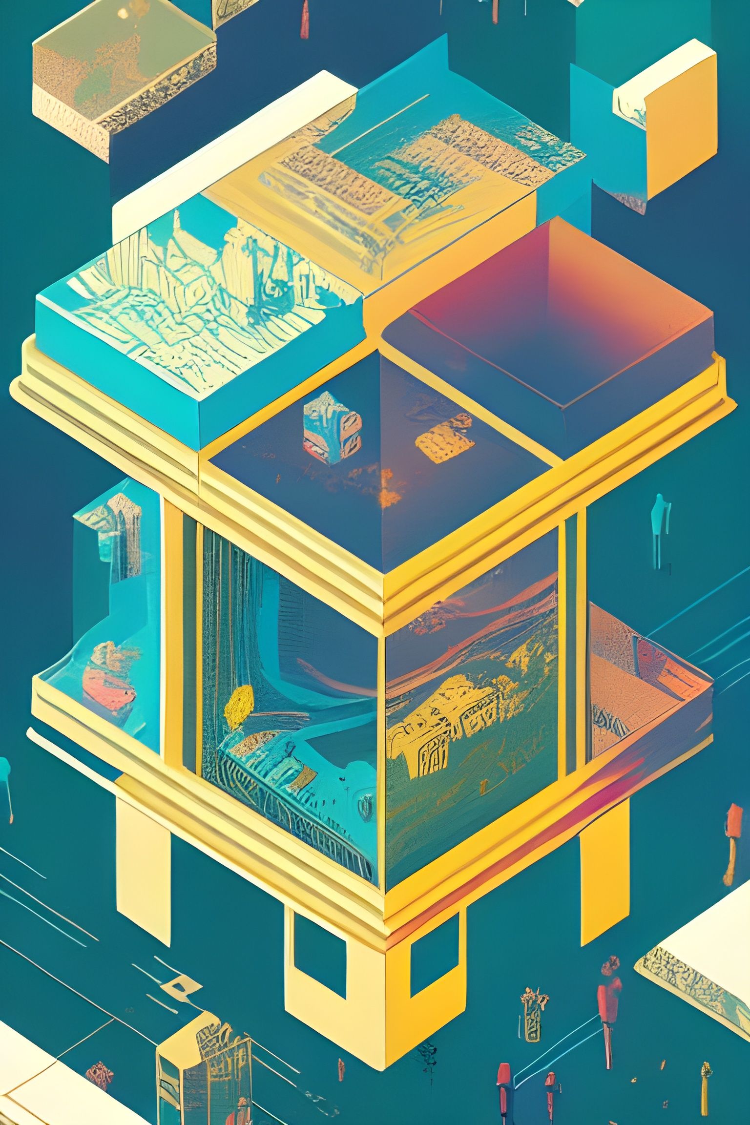 Isometric Cube Art Inspired by Graphic Novels