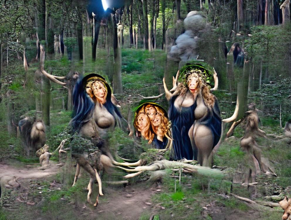 Goddesses Appear Before Australopithecines, Renaissance Styl...