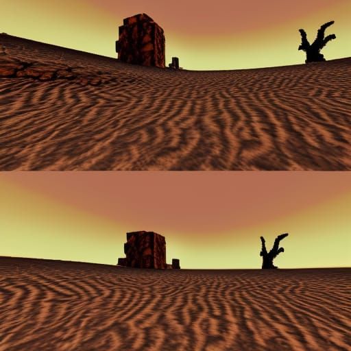 Desert Landscape in 1993 Doom Graphics Style