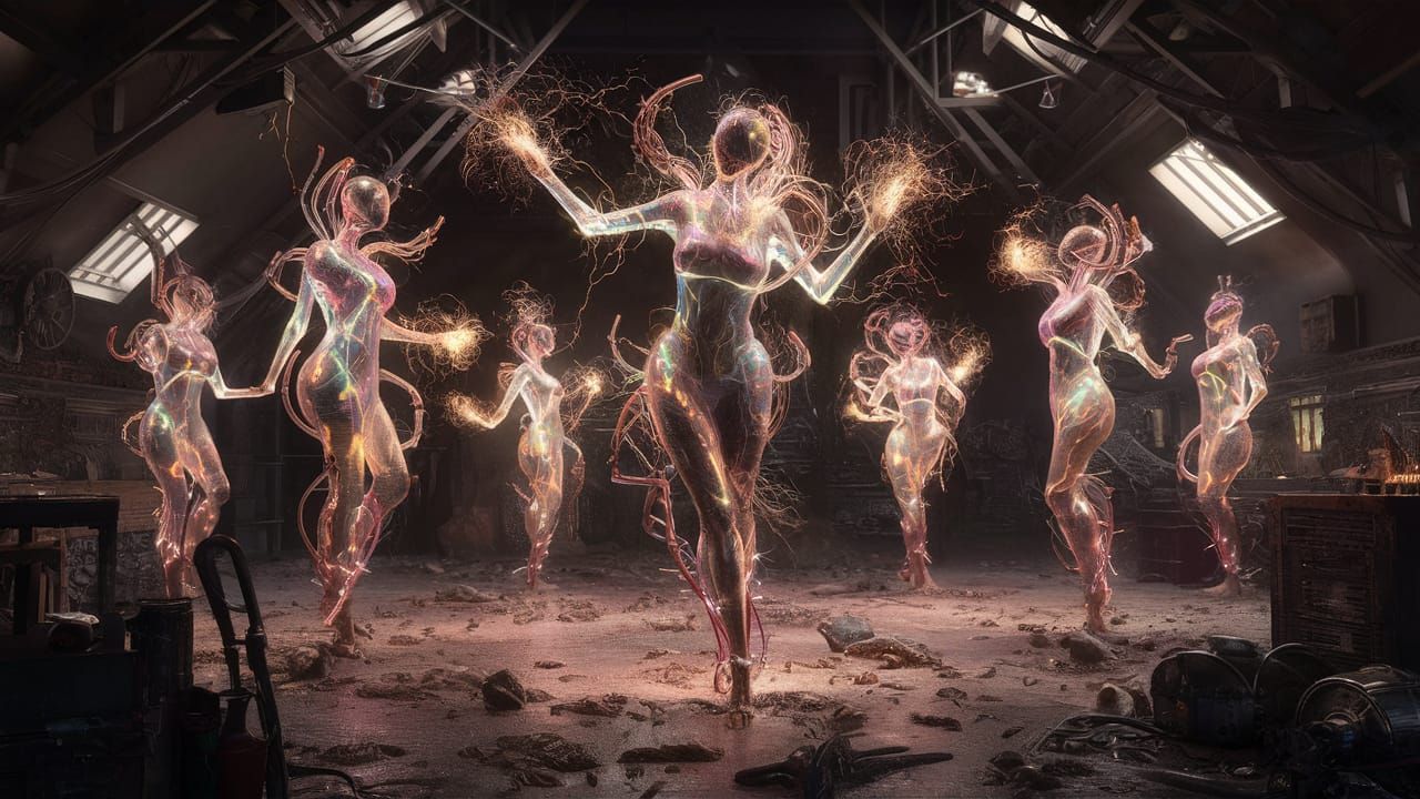 Surreal Steampunk Sculptures on Barren Planet