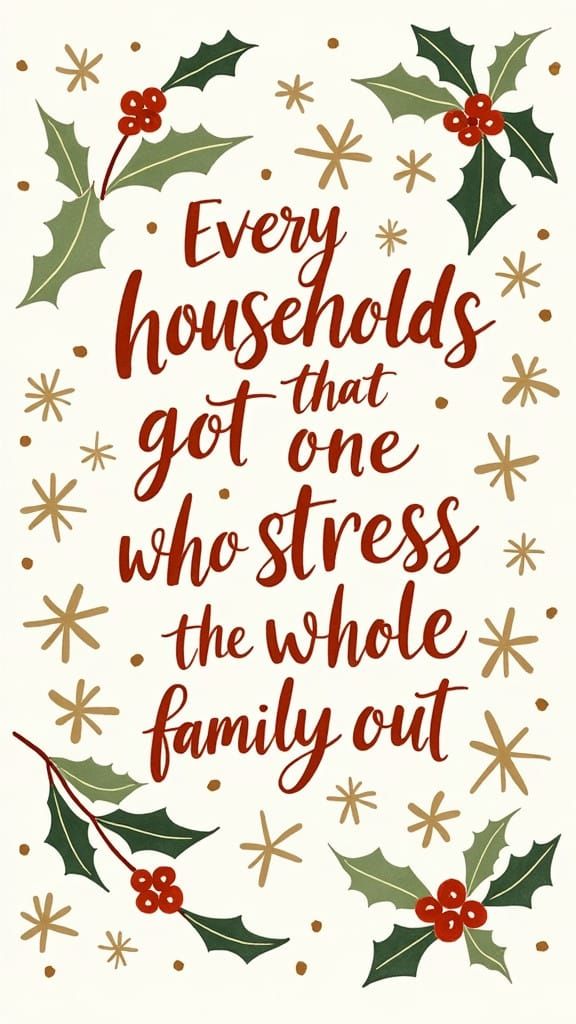 Cozy Christmas Wallpaper in Whimsical Cursive Script