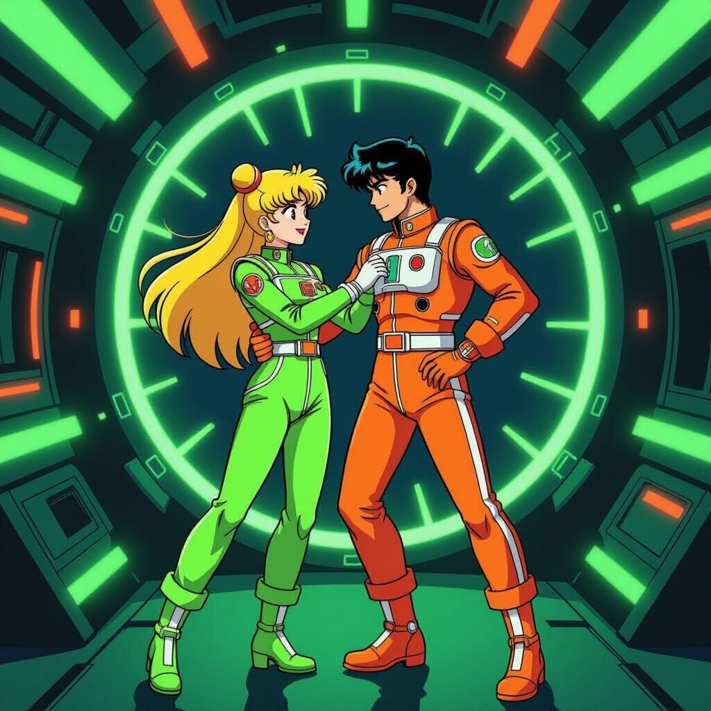 Usagi and Mamoru Dance in Futuristic Rocket Ship