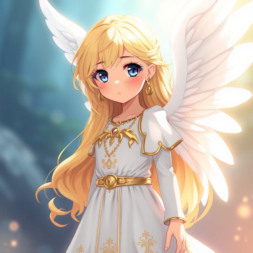 Anime Angel Girl in Studio Ghibli Style