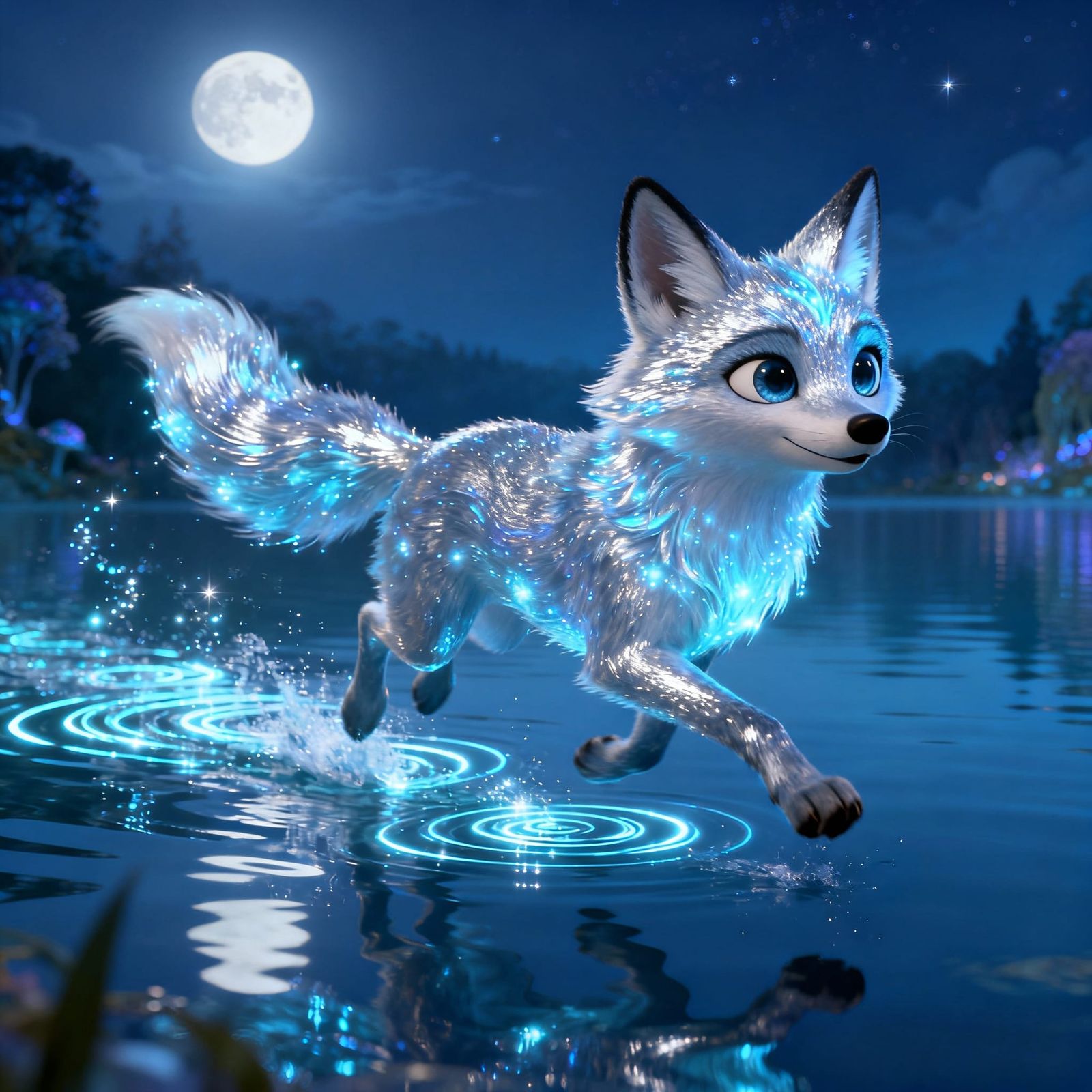 Disney Water Fox Spirit With Shimmering Fur