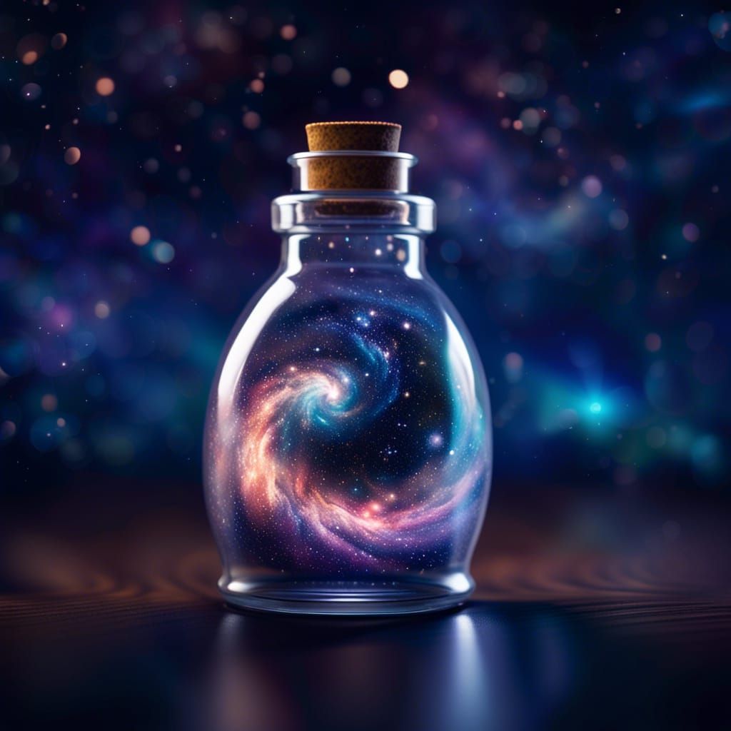 Galaxy in a Bottle: Photorealistic CGI Fine Art