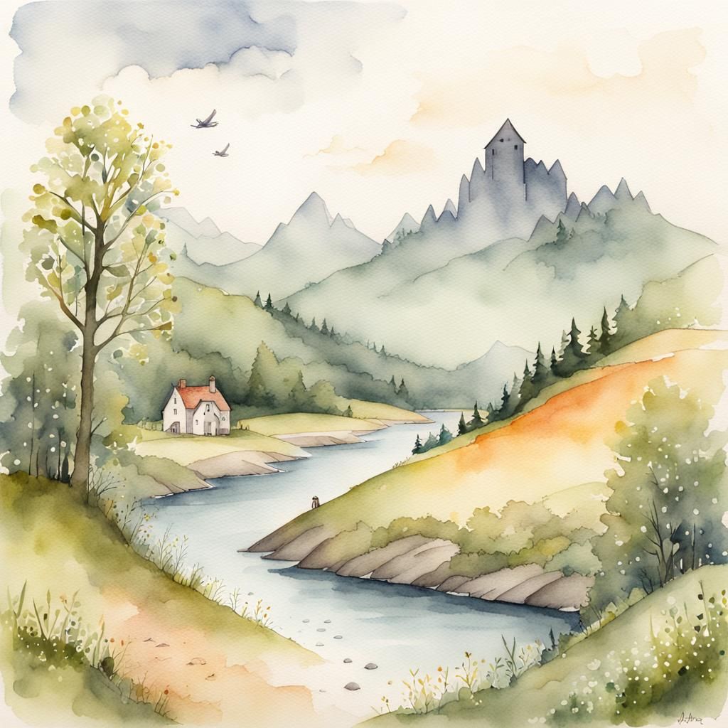 Watercolor Storybook Illustration of Belief